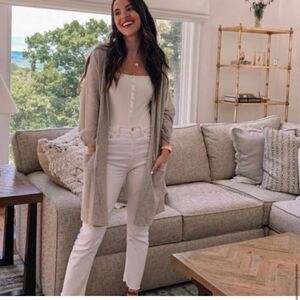 Donni Ribbed Sweater Coat Open Cardigan